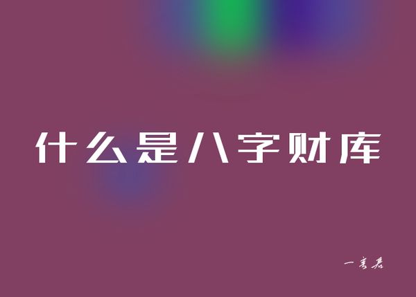 什么是八字财库