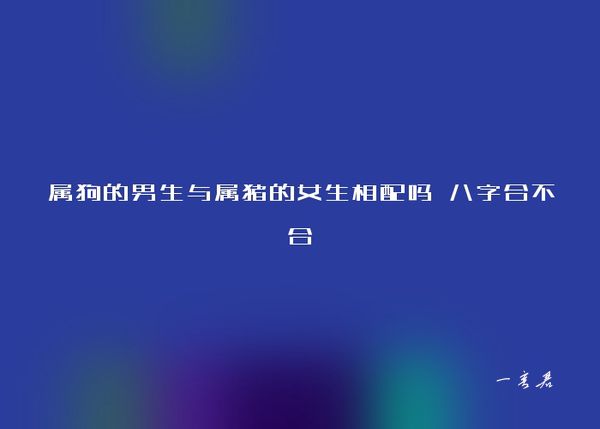 属狗的男生与属猪的女生相配吗 八字合不合