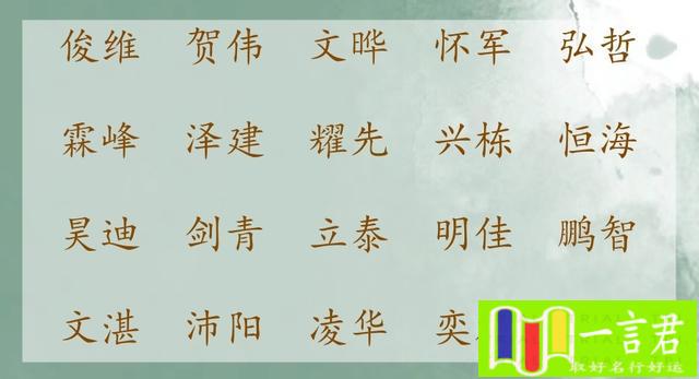 最好的男孩名字排名（不用网红字，给男孩取个大气好听、寓意好的好名字）